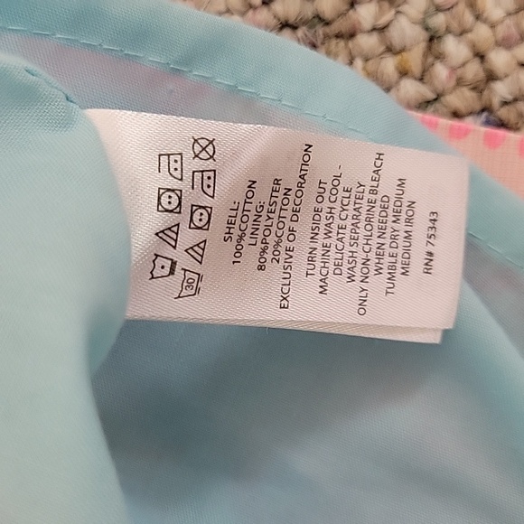 Tommy Bahama Aqua and Coral Girl's Dress Sz 6. Seashell - Picture 6 of 6